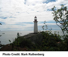 Point Atkinson Light in Lighthouse Park in North Vancouver
